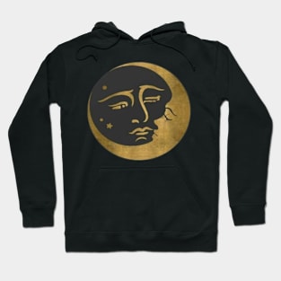 The full moon embraces the crescent moon - Digital drawing - Color Hoodie